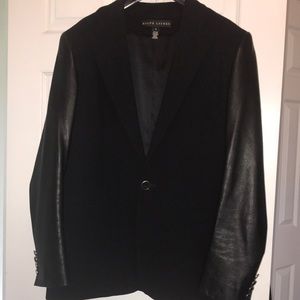 Ralph Lauren Black Label Wool Leather Blazer 12